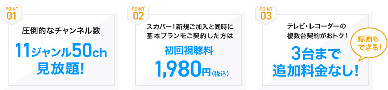 スカパー!基本プラン 3,960円(税込)